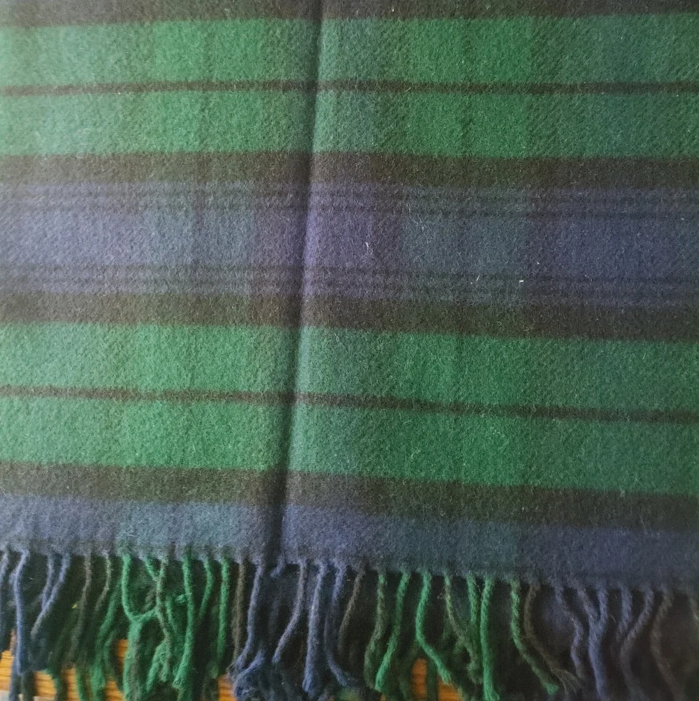Strone House Green and Blue Tartan THROW BLANKET Night Watch 72